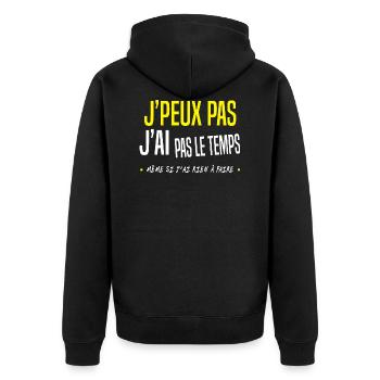 j'peux pas j'ai pas le temps - Veste à capuche bio Premium Unisexe - noir - Dos - Nico (187cm)