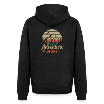 Hikes | Hiking hiking hiker gift idea - Unisex Premium Organic Zip Hoodie - black - Back - Nico (187cm)