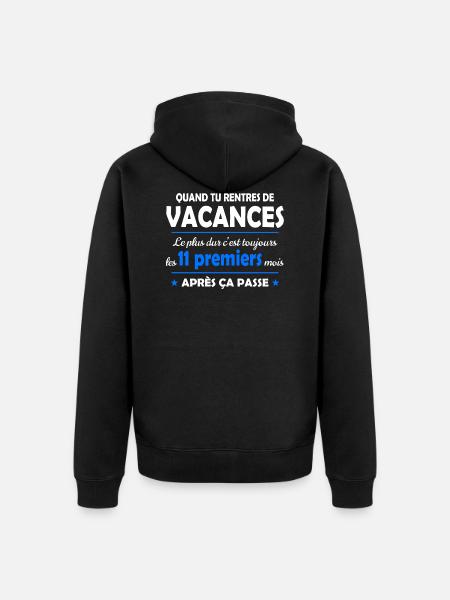 Vacances et congés - Veste à capuche bio Premium Unisexe - noir