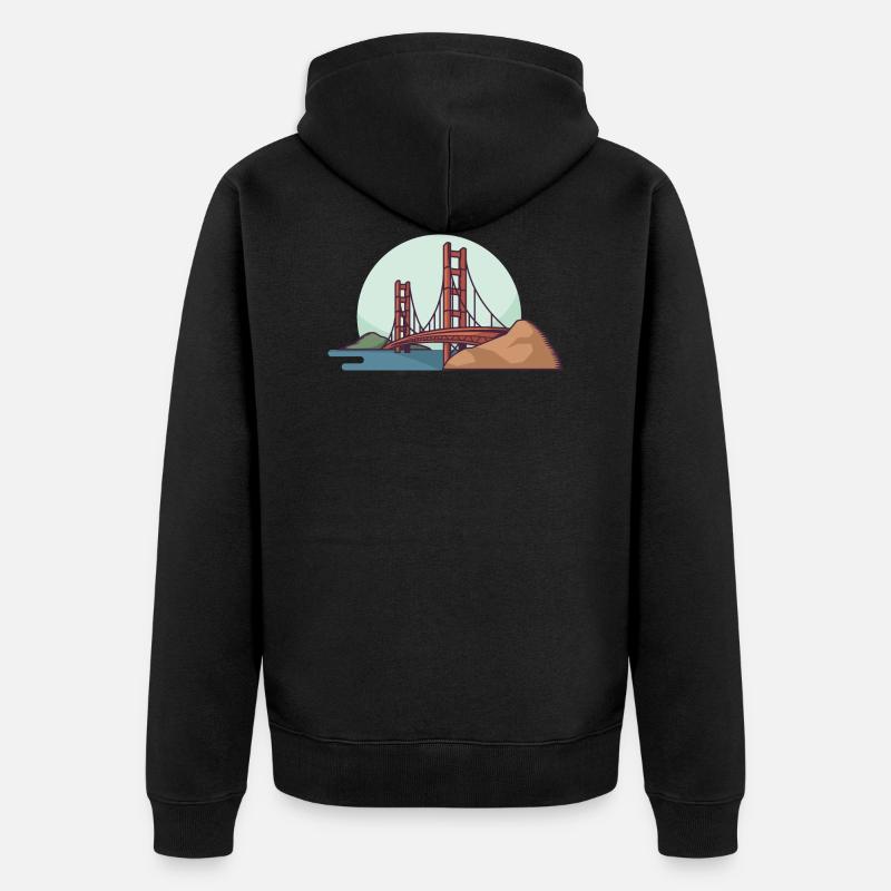le pont du Golden Gate - Veste à capuche bio Premium Unisexe - noir