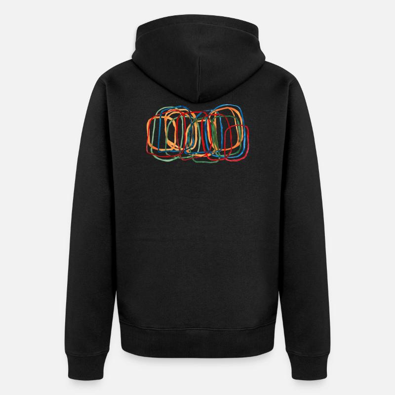 Colored rectangles - Unisex Premium Organic Zip Hoodie - black