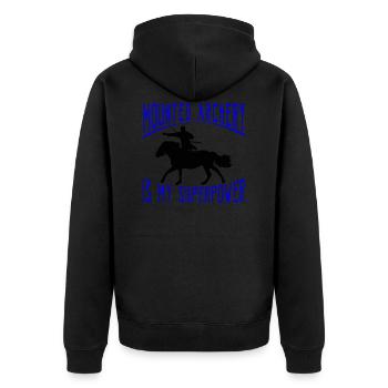 Mounted Archery Superpower - black - Unisex Premium Organic Zip Hoodie - black - Back - Nico (187cm)