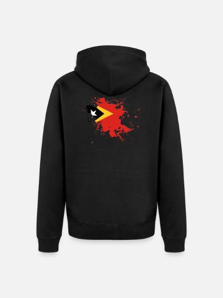 Östtimor-flaggan som en färgstänk - Ekologisk premiumluvjack unisex - svart