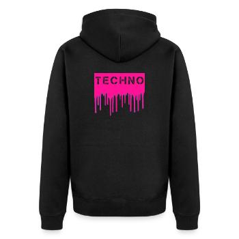 Techno - Veste à capuche bio Premium Unisexe - noir - Dos - Nico (187cm)