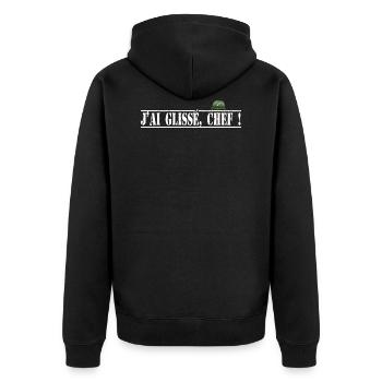 J'ai glissé chef - film parodie - Veste à capuche bio Premium Unisexe - noir - Dos - Nico (187cm)