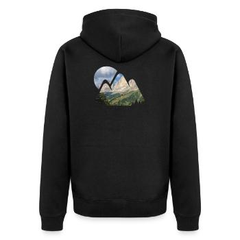 Berg Bergsteigen Landschaft Natur Berge Wald - Unisex Premium Bio Zip Hoodie - Schwarz - Hinten - Nico (187cm)
