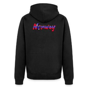 Norvège voyage Norvège vacances disant drapeau football - Veste à capuche bio Premium Unisexe - noir - Dos - Nico (187cm)