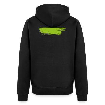 Farbe Klecks Spritzer Maler Geschenk bunt Strich - Unisex Premium Bio Zip Hoodie - Schwarz - Hinten - Nico (187cm)