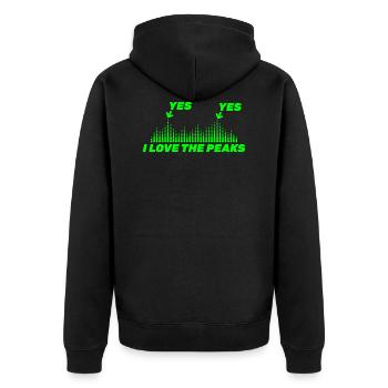 Bass I love Bass Techno Hardstyle Jumpstyle - Veste à capuche bio Premium Unisexe - noir - Dos - Nico (187cm)