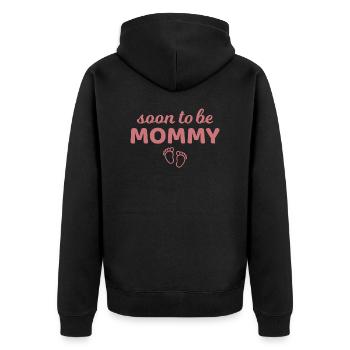 Cadeau femme enceinte maman enceinte - Veste à capuche bio Premium Unisexe - noir - Dos - Nico (187cm)