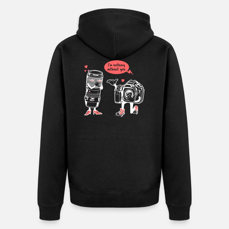 Photographe caméra objectif - Veste à capuche bio Premium Unisexe - noir