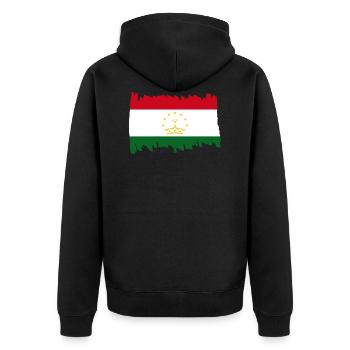 Drapeau national de Tajikistan - brush vertical Flag - Veste à capuche bio Premium Unisexe - noir - Dos - Nico (187cm)