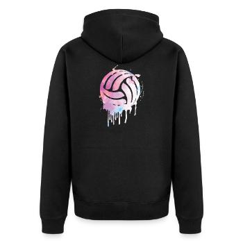 Jouer au volleyball | Cadeau de sport d'équipe de volleyball - Veste à capuche bio Premium Unisexe - noir - Dos - Nico (187cm)