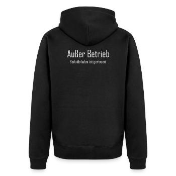 Lustiger Spruch Job Büro Arbeit - Unisex Premium Bio Zip Hoodie - Schwarz - Hinten - Nico (187cm)
