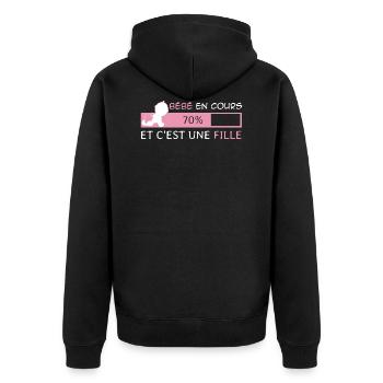 Bébé en cours et c'est une Fille - Veste à capuche bio Premium Unisexe - noir - Dos - Nico (187cm)