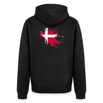 Drapeau du Danemark comme une touche de couleur - Veste à capuche bio Premium Unisexe - noir - Dos - Nico (187cm)