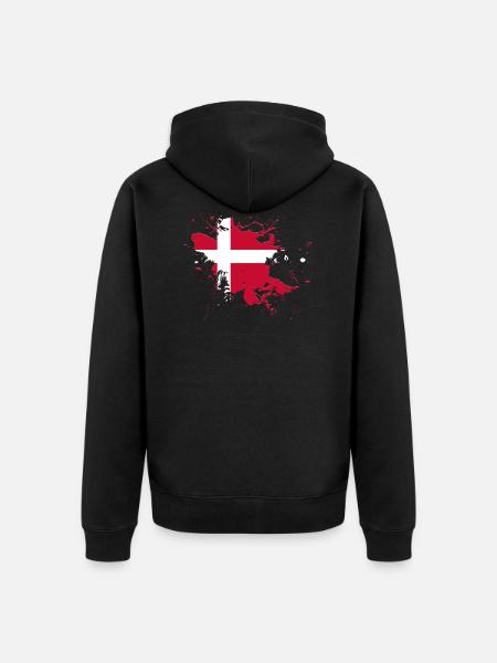 Dänemark Flagge als Farbklecks - Unisex Premium Bio Zip Hoodie - Schwarz