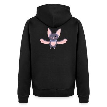 bat - Unisex Premium Organic Zip Hoodie - black - Back - Nico (187cm)
