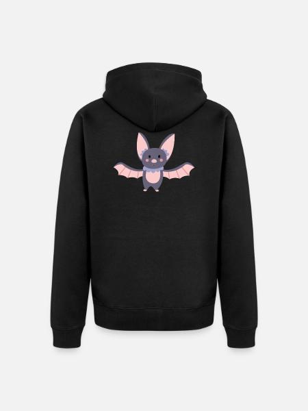 bat - Unisex Premium Organic Zip Hoodie - black
