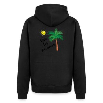 ES LEBE DIE FEIERTAGE - Unisex Premium Bio Zip Hoodie - Schwarz - Hinten - Nico (187cm)