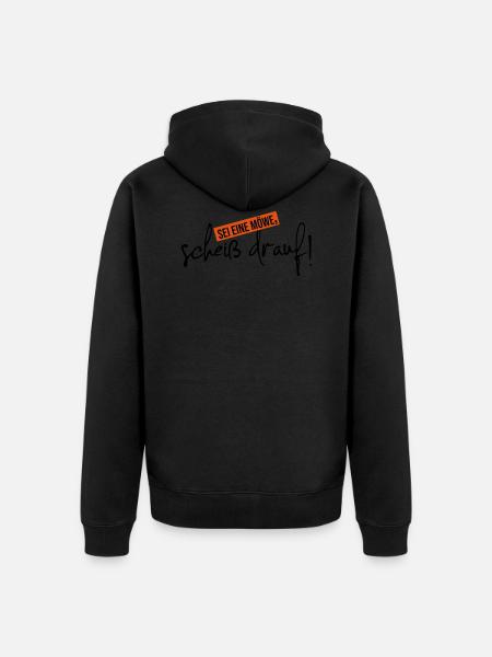scheiß drauf sei eine Möwe - Unisex Premium Bio Zip Hoodie - Schwarz
