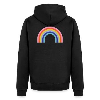 rainbow - Unisex Premium Organic Zip Hoodie - black - Back - Nico (187cm)