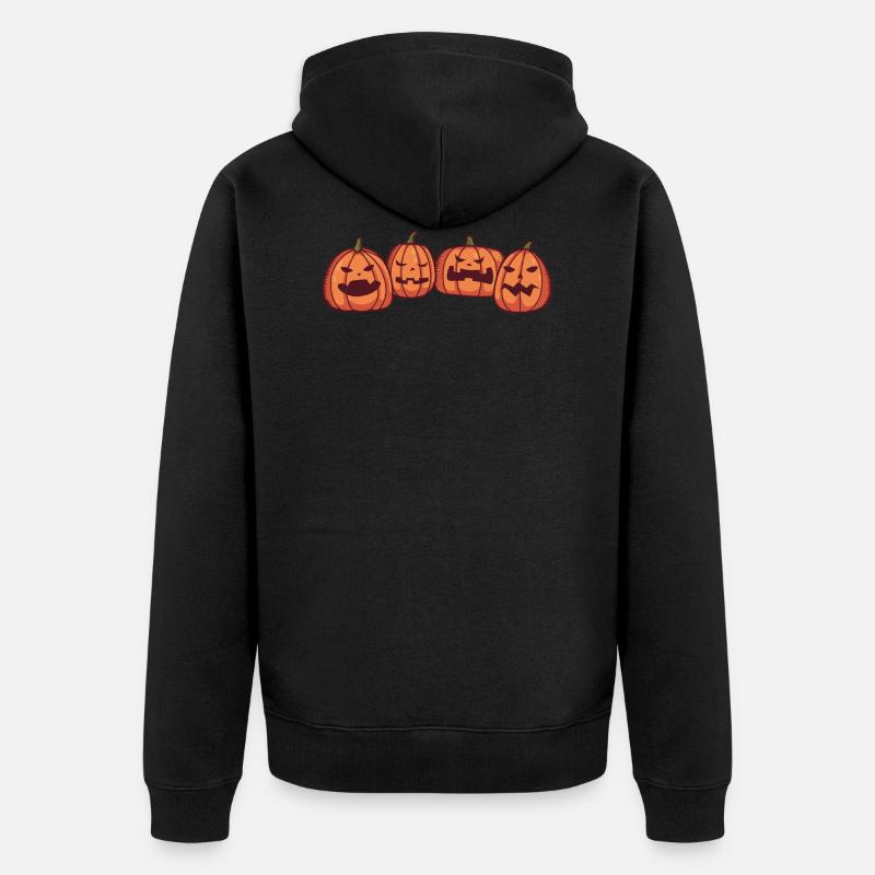 Citrouille à visage humain. - Veste à capuche bio Premium Unisexe - noir