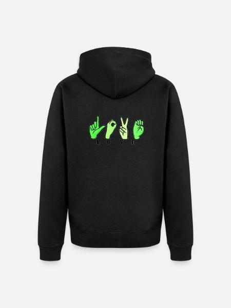 Love Typist III - Unisex Premium Organic Zip Hoodie - black