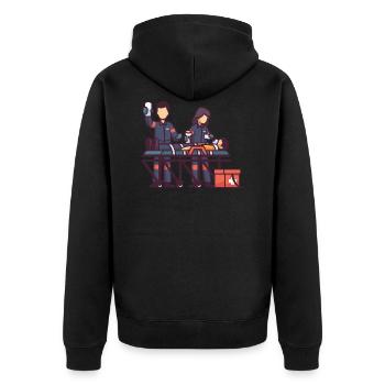 Medical - Unisex Premium Organic Zip Hoodie - black - Back - Nico (187cm)