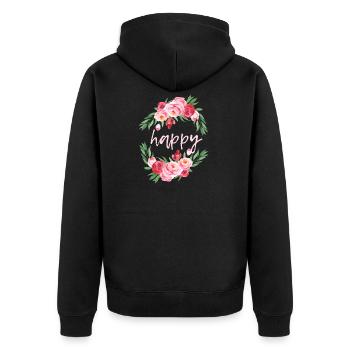 Happy Summer Life Spring Vibe Feeling Breeze - Veste à capuche bio Premium Unisexe - noir - Dos - Nico (187cm)