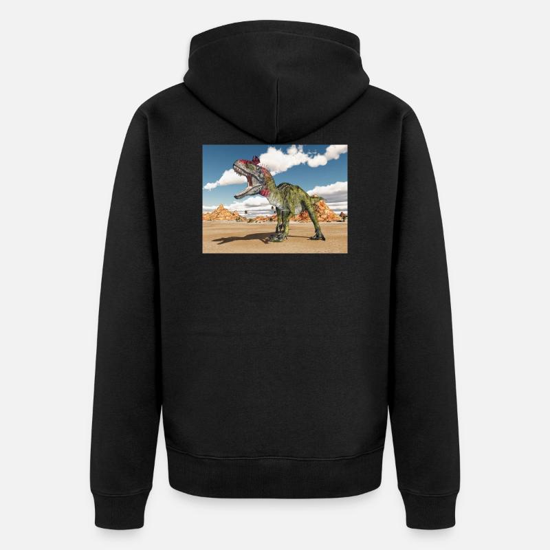 Dinosaure Cryolophosaurus - Veste à capuche bio Premium Unisexe - noir