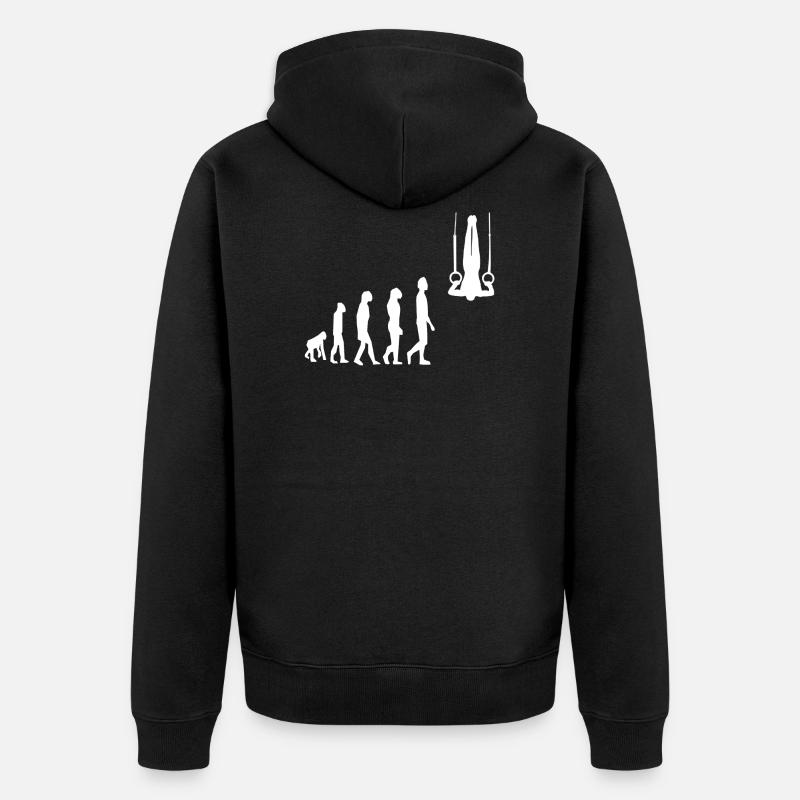 Ringeturnen Rings Gymnastics Evolution - Unisex Premium Bio Zip Hoodie - Schwarz