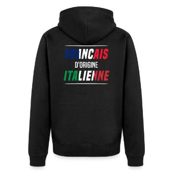 Français d'origine italienne - Veste à capuche bio Premium Unisexe - noir - Dos - Nico (187cm)