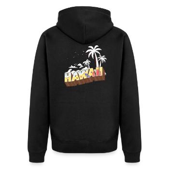 Heure d'été de conception d'Hawaï avec des palmiers - Veste à capuche bio Premium Unisexe - noir - Dos - Nico (187cm)