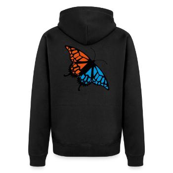 Papillon (couleurs personnalisables) - Veste à capuche bio Premium Unisexe - noir - Dos - Nico (187cm)