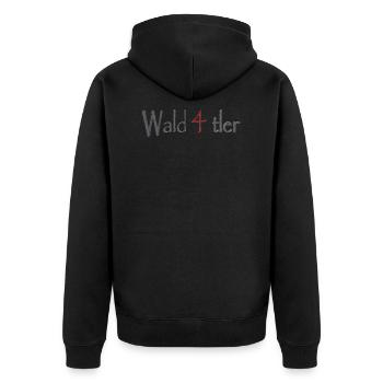 Waldviertler 6 - Unisex Premium Bio Zip Hoodie - Schwarz - Hinten - Nico (187cm)