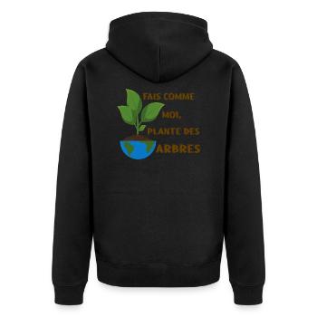 Fais comme moi, plante des arbres - Veste à capuche bio Premium Unisexe - noir - Dos - Nico (187cm)