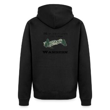 mir reichts ich geh wandern black - Unisex Premium Bio Zip Hoodie - Schwarz - Hinten - Nico (187cm)
