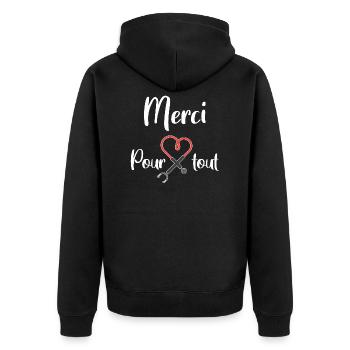 Merci aux infirmières. Période virus 2020. - Veste à capuche bio Premium Unisexe - noir - Dos - Nico (187cm)