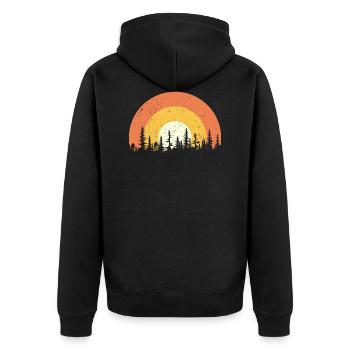 Sunset forest - Unisex Premium Organic Zip Hoodie - black - Back - Nico (187cm)