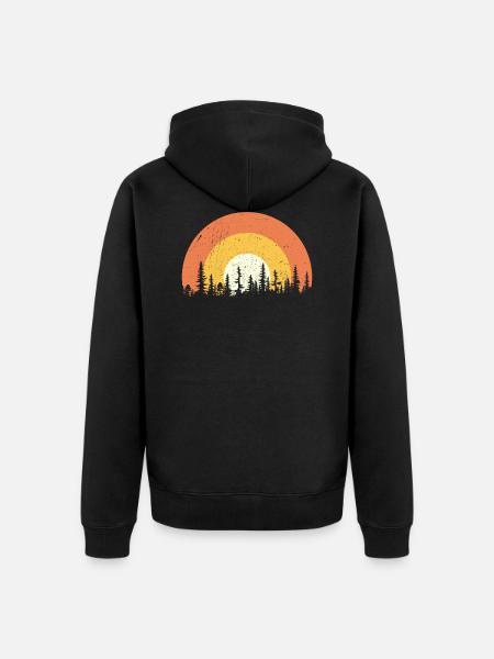 Sunset forest - Unisex Premium Organic Zip Hoodie - black
