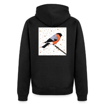 Bullfinch Orange Bird Animal Women Men Children - Unisex Premium Organic Zip Hoodie - black - Back - Nico (187cm)
