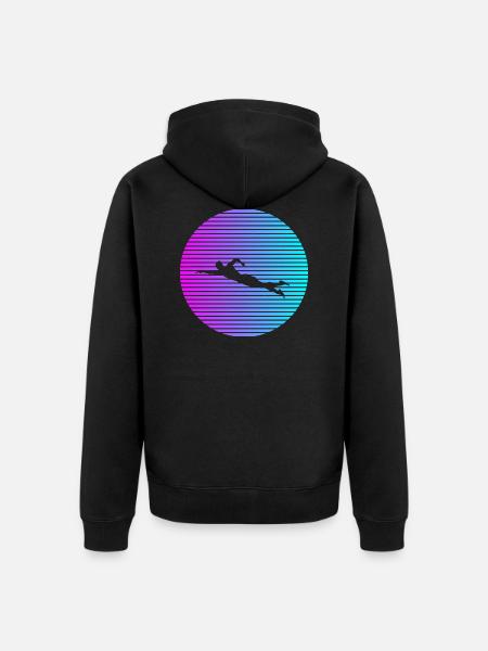 swimmer - Unisex Premium Organic Zip Hoodie - black