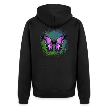 papillon - Veste à capuche bio Premium Unisexe - noir - Dos - Nico (187cm)
