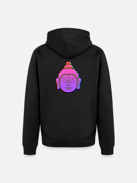 Party Buddha - Unisex Premium Bio Zip Hoodie - Schwarz