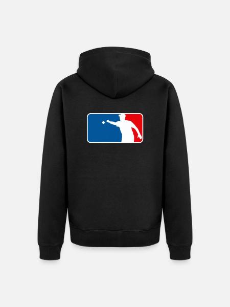 Pétanque Boule Logo Major League USA France Style - Veste à capuche bio Premium Unisexe - noir