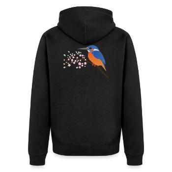 Le martin-pêcheur - Veste à capuche bio Premium Unisexe - noir - Dos - Nico (187cm)