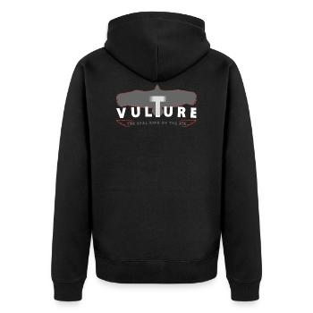 VULTURE - the real king of the air - Geier - white - Unisex Premium Organic Zip Hoodie - black - Back - Nico (187cm)