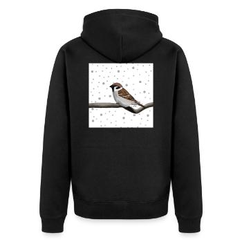 Sparrow bird animal gift women men children - Unisex Premium Organic Zip Hoodie - black - Back - Nico (187cm)