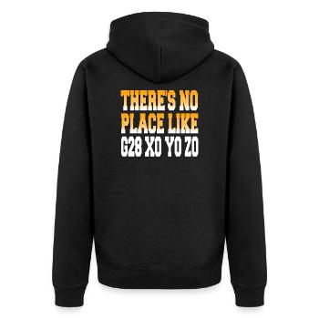 Programmierer - Unisex Premium Bio Zip Hoodie - Schwarz - Hinten - Nico (187cm)